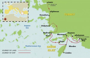 Map of Greece and Turkey