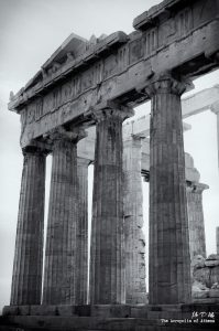 East pediment of the Parthenon Temple in the Athens Acropolis
