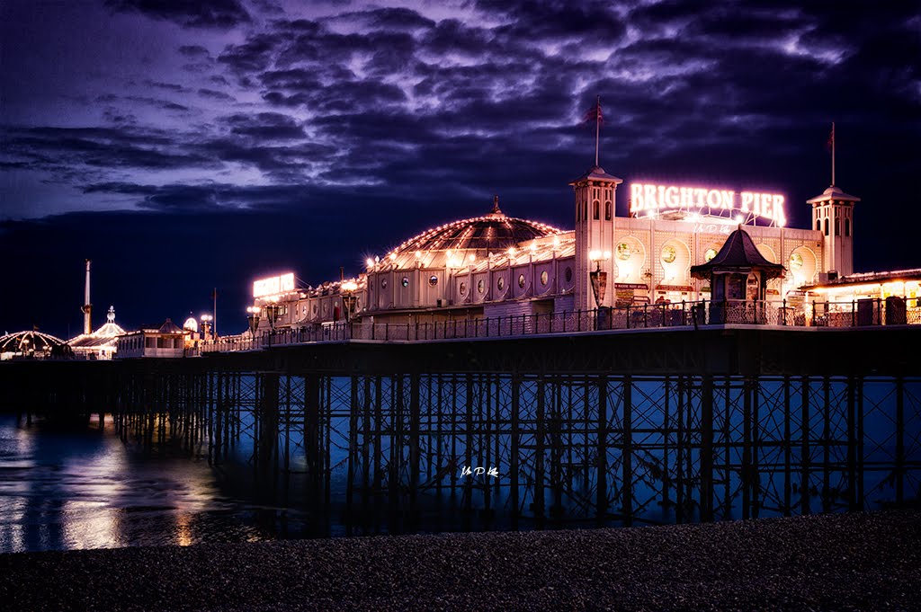Purple sky over Brighton Pier
