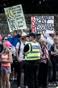 Trump protest outside Blenheim Palace