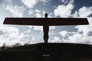 Silhouette of the Angel of the North in Gateshead